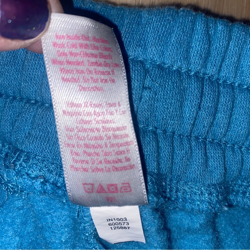 Justice Girl’s Size Large (12/14) Blue Elastic Sweat Shorts - Picture 7 of 7
